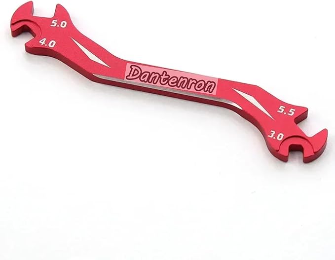 RC Multi-Function Wrench Turnbuckle Nut Ball Joint Remover 3mm 4mm 5mm 5.5mm Universal Repair Tool Aluminum Alloy for 1/10 1/8 1/24 Crawler Truck Off Road Car Boat Drone Airplane (Red)