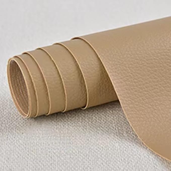 Self Adhesive Leather Repair Patch,Leather Repair Patch Tape Kit,Vinyl Repair Patches Waterproof for Couches,Furniture,Kitchen Cabinets,Car Seats (Khaki,13.78"×53.94")