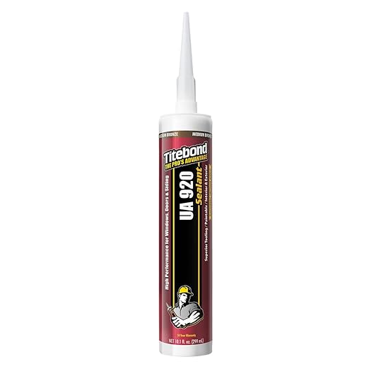 Titebond UA 920 Sealant, Medium Bronze – Urethane Acrylic Elastomeric Caulk, Crackproof & Flexible, UV Resistant, Paintable in 1 Hour, Interior & Exterior Use – 10.1 Oz, 87021