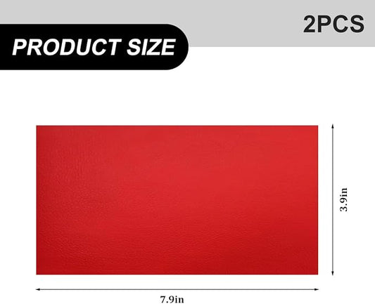 2PCS Car Leather Repair Patch Tape, 4 x 8 Inch Self Adhesive Portable Vehicle Seat Vinyl Repairs Kit, Automotive Interior Furniture Restoration Kit, Universal for SUV RV Truck (Red)