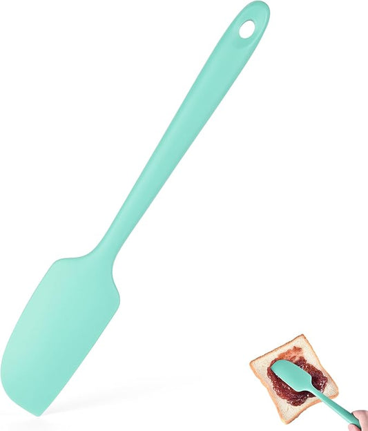 600°F Heat Resistant Small Spatula, Doosu Mini Food-Grade Silicone Bowl Scraper Compact Flexible Kitchen Cooking Baking Tool for Scraping Jar Jams Nut Butters & Mixing Stirring Sauce (Aqua Sky)