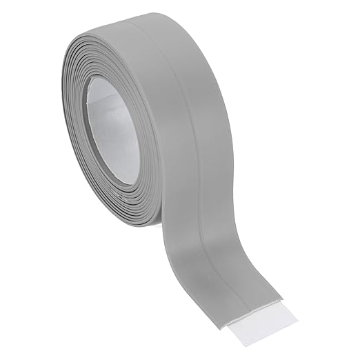 PATIKIL 1" x 6.6 ft Caulk Tape, Caulk Strips PVC Self Adhesive Caulking Tape Waterproof Edge Protectors for Bathroom Accessories Kitchen Countertop, Grey