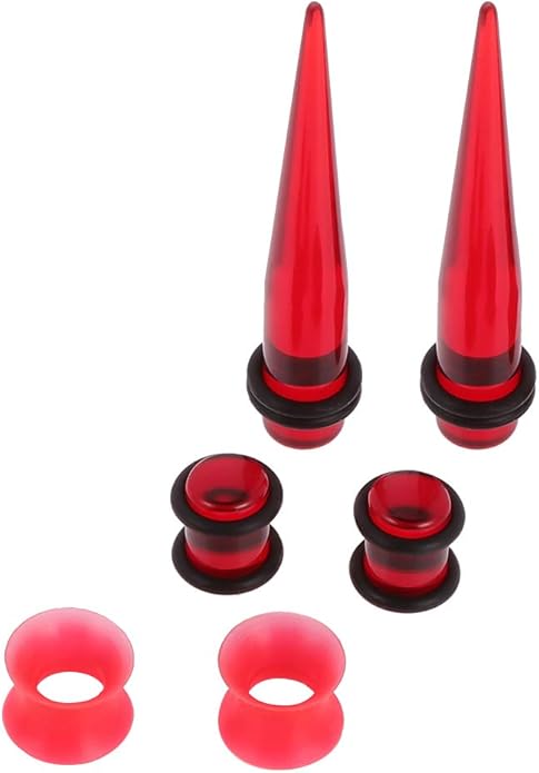 JieyueJewelry 50/54 Pieces Ear Stretching Kit 14G-00G Acrylic Tapers and Plugs + Silicone Tunnels - Ear Gauges Expander Set Body Piercing Jewelry