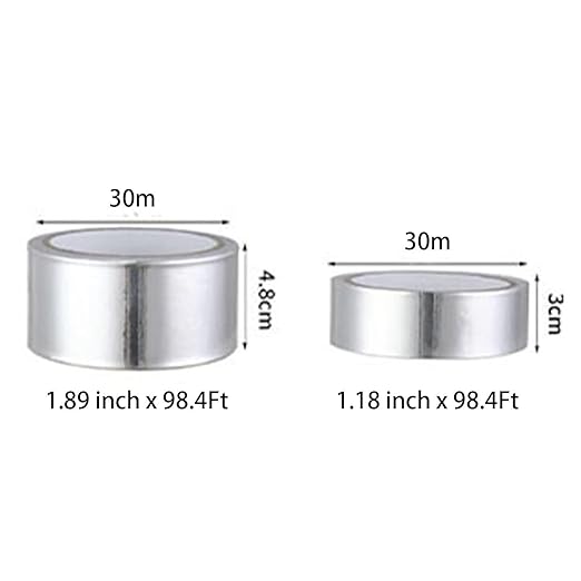 Aluminum Foil Tape, Silver Caulk Strip, Self Adhesive Waterproof Repair Duct Tape for Bathroom Toilet Kitchen Sink Basin Edge and Wall Sealing (1.18 inch x 32.8Ft)