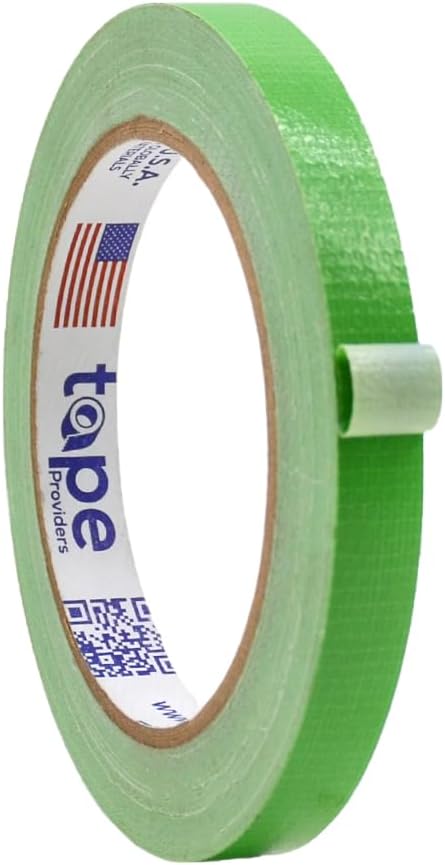 WOD DTC10 Advanced Strength Industrial Grade Light Green Duct Tape, 1/4 inch x 60 ft. Waterproof, UV Resistant For Crafts & Home Improvement
