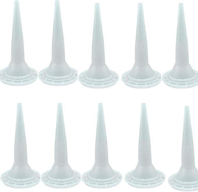 Caulking Nozzle Cones Nozzles for Sausage Caulking Gun, Reusable Caulk Nozzle Applicator, Durable Epoxy Piston Caulk Cap Replacement,10 Pieces