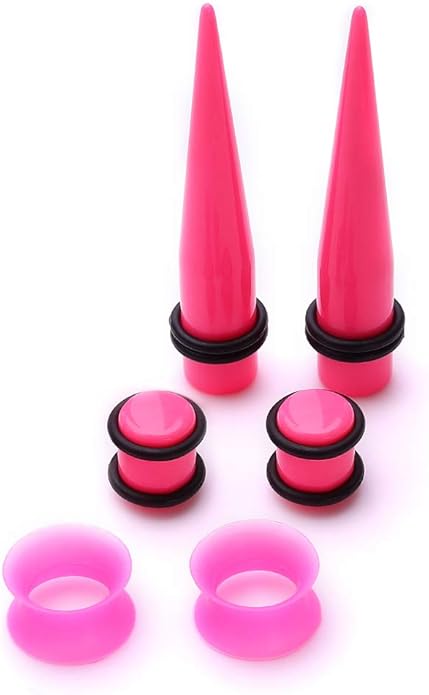 JieyueJewelry 50/54 Pieces Ear Stretching Kit 14G-00G Acrylic Tapers and Plugs + Silicone Tunnels - Ear Gauges Expander Set Body Piercing Jewelry
