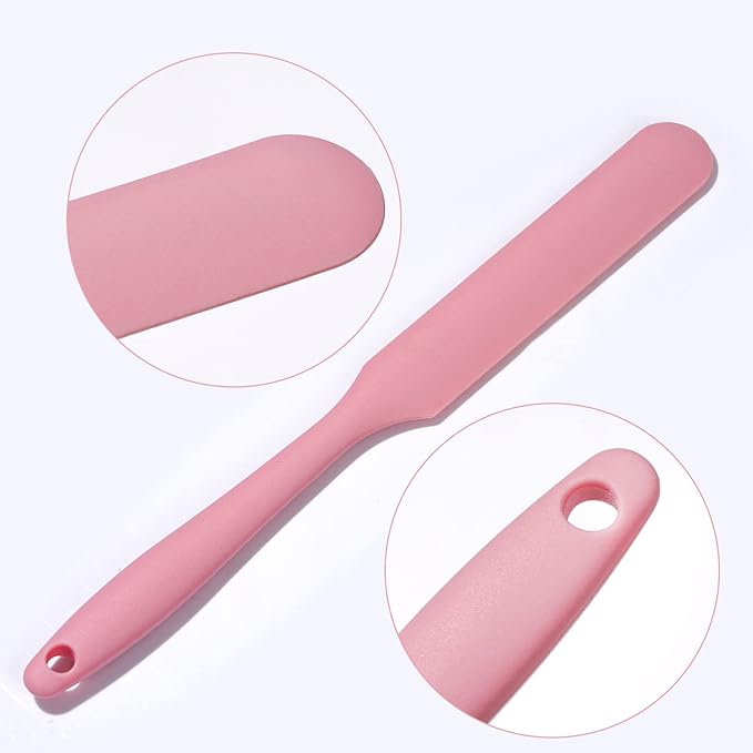 4pcs Silicone Spatula Set Heat Resistant Cake Cream Butter Spatulas Mixing Batter Scraper Non-Stick Flexible Baking Cooking Tool 4 Colors (mix color-3)