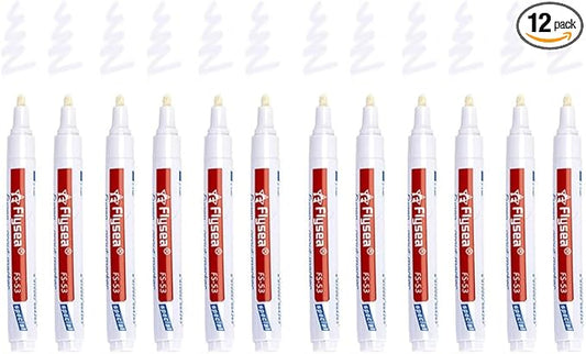 12 Pack Tiles Joint Repair Pens Tile Grout Line Marker Repair Pens Waterproof Water Based Ink for Kitchen Bedroom Wall Floor Tile Gaps (White)