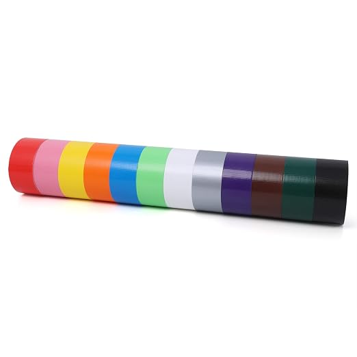 Colored Duct Tape 24 Rolls, 2 in x 20 yd, Rainbow Tape for DIY Crafts | Strong Adhesive, Easy Tear, Waterproof for Packing, Repairs, Color Coding, Home, School & Office