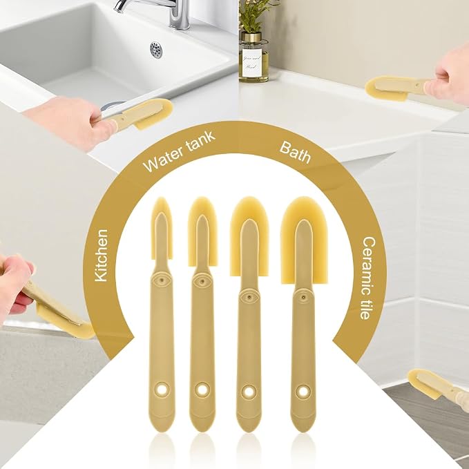 8pcs Rubber Caulking Spatula Tool, Reusable Caulking Tool Sealant Spatula Spreader 4 Sizes, Caulking Finishing Tool Applicator for Tiles Brick Floors Walls Bathroom Kitchen