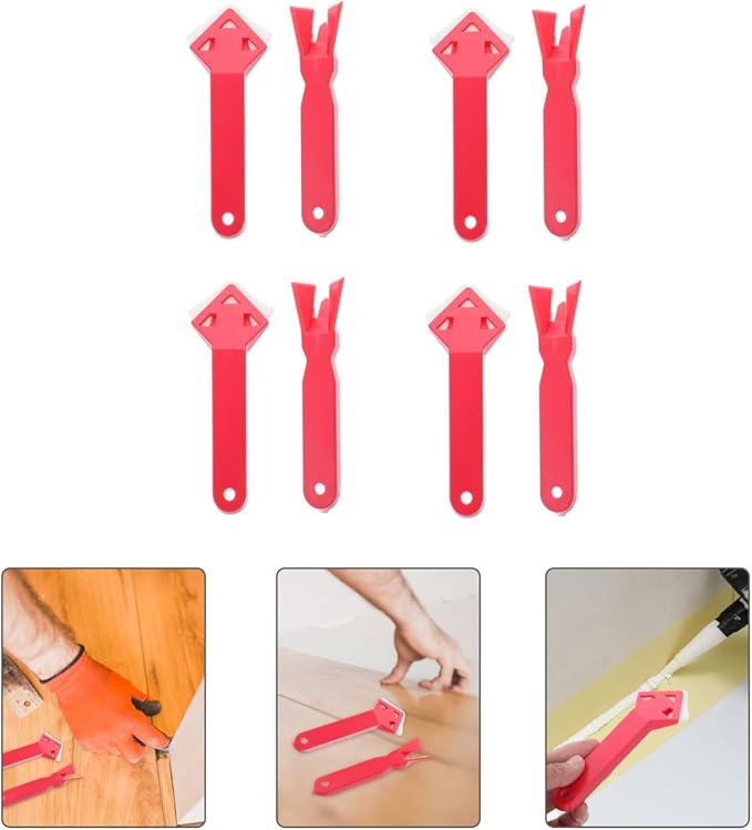 UPKOCH 4 Sets Silicone Caulk Finishing Tool Kit Grout Scraper and Sealant Smoothing Scraper for Bathroom Kitchen Tile Joint Repair 5.51X1.96X0.39In