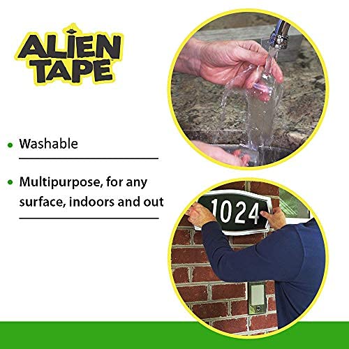 ALIEN TAPE Heavy Duty Double Sided Tape, Nano Tape, Feet Clear Adhesive Tape for Poster Photo Wall Decor As Seen on TV, (4 Rolls - 20 Feet Total)