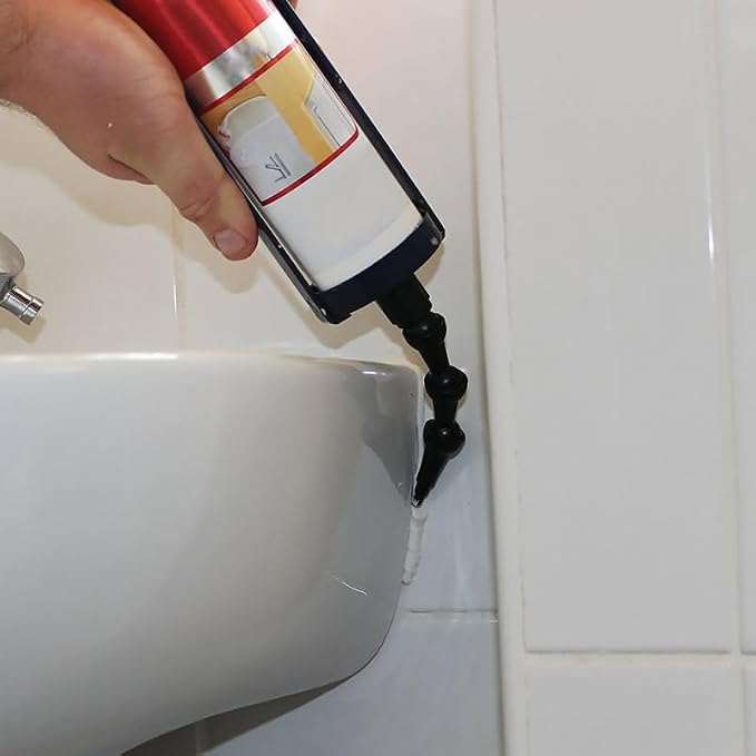 Universal Caulking Nozzle Tip Flexible Bent Caulk Applicator Tool for Corners Bathrooms and Hard to Reach Spaces 4.5In Abs