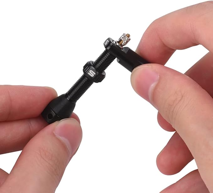 Tubeless Value Stems 40mm 44mm Premium No Leak Tubeless Presta Valve Stems Kits with Integrated Value Core Remover Tool and Valve Stem Caps Fit Most Bicycle Tubeless Rims Pair