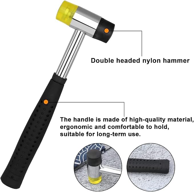 TLKKUE 480 Sets Leather Rivets Kit 4 Colors Double Cap Rivets 3 Sizes Rivet for Leatherworking with Rubber Hammer Fixing Tool Kit 4 Pieces for DIY Leather Craft Clothes Shoes Decoration and Repair