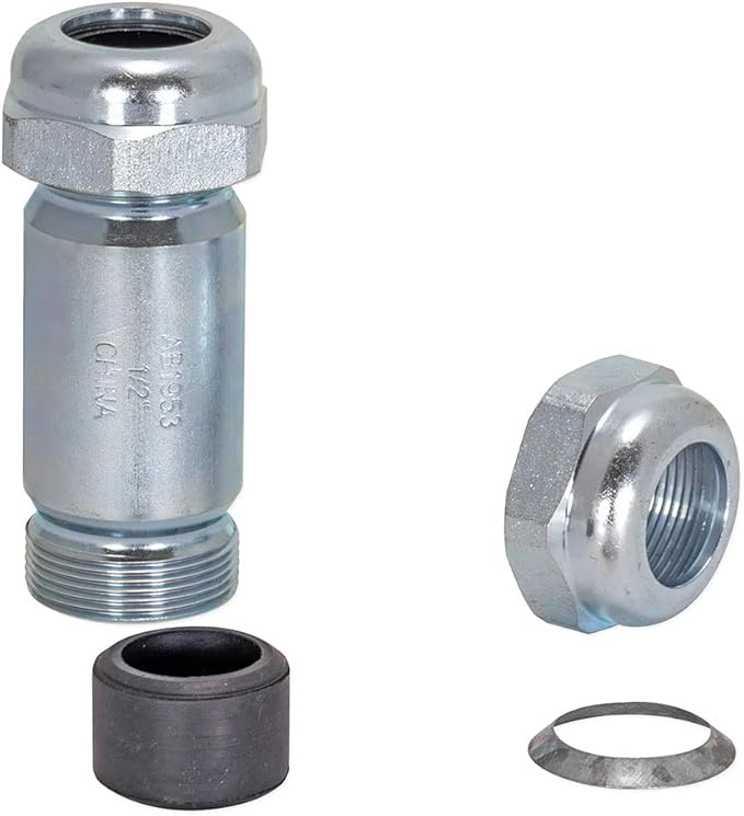 Eastman 3-7/8 Inch Long Pattern Compression Coupling, 1/2 Inch IPS, Galvanized Steel, 20562