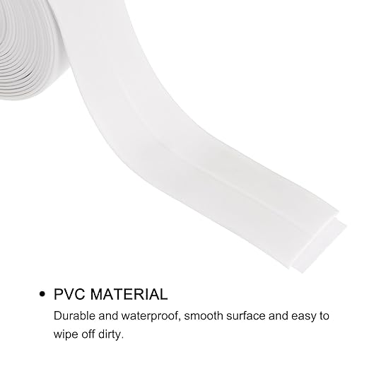 uxcell Waterproof Seal Caulk Strip Tape Self Adhesive 0.87" W x 10.5'L PVC Sealing Tape for Kitchen Bathroom White 3Pcs