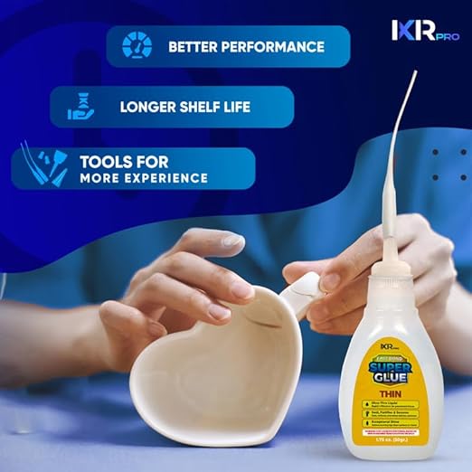 CA Glue Thin Viscosity Kit (12x1.75 oz.) Cyanoacrylate Glue, Super Glue for Precision Repairs, Wood, Plastic, Model Building, Crafts, and 3D Printing, Fast-Drying Adhesive for Tight Spaces and Cracks