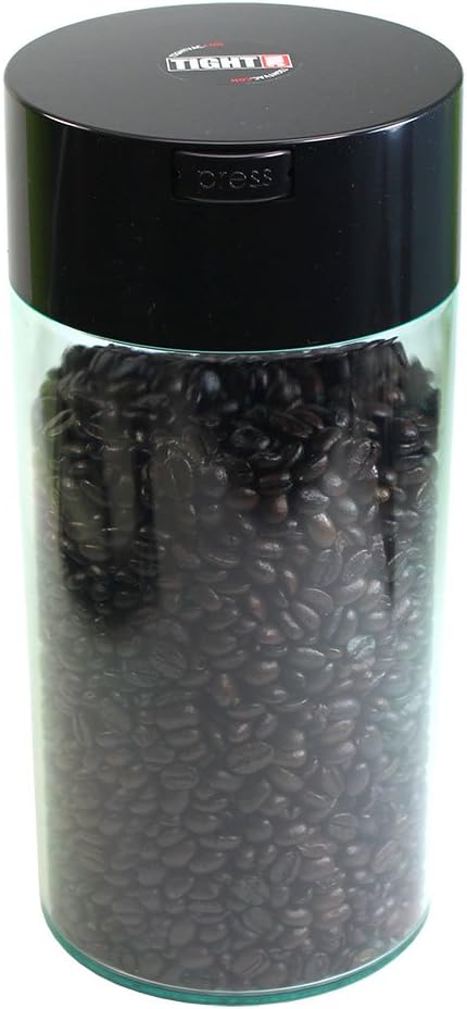 Tightvac - 5oz to 24 Ounce - Patented Airtight Container | Multi-use Vacuum Container Works as Smell Proof Containers for Herbs and Dry Goods. Black Clear