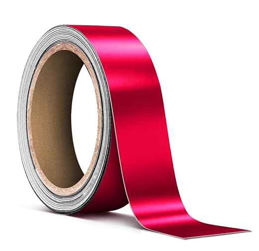VViViD Satin Pink Magenta Metallic Chrome Pinstripe Vinyl Tape Roll (1” x 25ft)