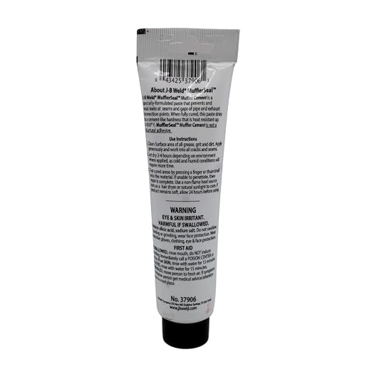 J-B Weld MufflerSeal Muffler Cement Plastic Tube 6 oz. (37906)