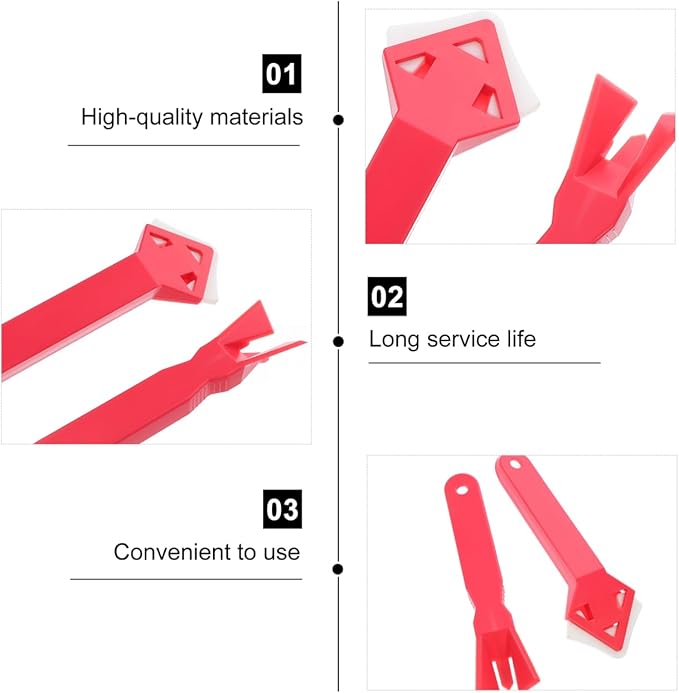 UPKOCH 4 Sets Silicone Caulk Finishing Tool Kit Grout Scraper and Sealant Smoothing Scraper for Bathroom Kitchen Tile Joint Repair 5.51X1.96X0.39In