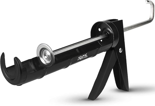 ADAK - Professional Caulking Gun, 10:1 Thrust Ratio, Caulking Gun No Drip, Hand Tool for Silicone & Sealant Application, Smooth Pressure Caulk Gun, Caulking Gun Tool (Whole Black)