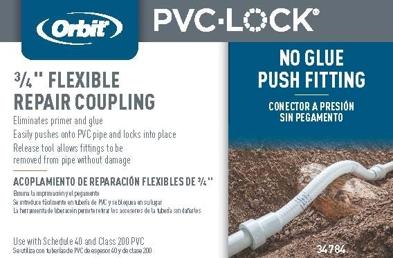 Orbit 34784 3/4" PVC-Lock Flexible Repair Coupling