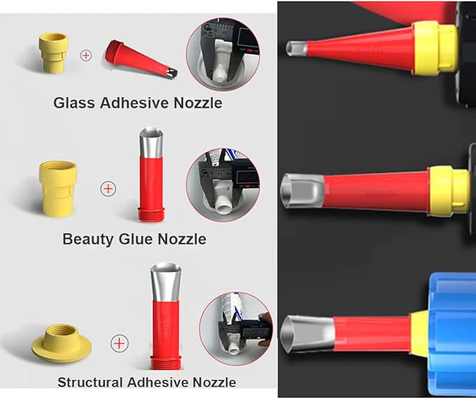 27 Pcs Caulking Finisher Kit, Reusable Caulking Nozzle Coating 15 Caulking Nozzle Applicators Caulking Tool Kit with 8 Connector Caulking Guns and 4 Grout Scraper for Bathroom Doors Windows