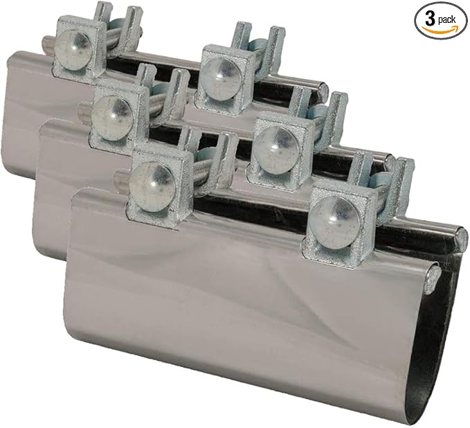 Eastman 2 Inch IPS Pipe Repair Clamp, 6 Inch Length, Stainless Steel, 45198 (Pack of 3)
