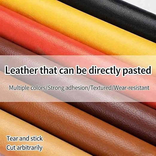 Leather Repair Patch Tape Kit, Self Adhesive Leather Repair for Furniture, Couch, Sofa, Car Seats,Office Chair,Vinyl Repair Kit (Dark Brown,19x40 inch)