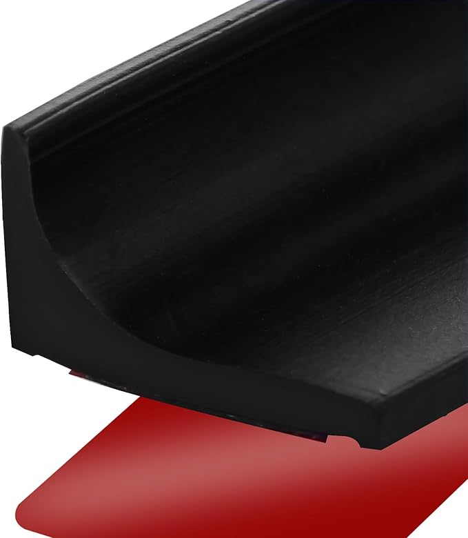 39 Inch Shower Threshold Water Dam, Silicone Barrier Shower Door Bottom Seal Strip, Self Adhesive Waterproof Barrier, for Kitchen Countertop Sink, Cooktop, Bathroom（Black）