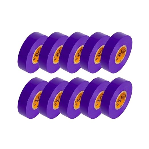 GTSE Purple Electrical Tape, 10 Rolls – Waterproof, Industrial Grade Vinyl, 3/4 in x 66ft– Strong Self-Adhesive PVC Electric Tape for Wire Insulation, 7 Mil, 600V – UL/CSA Listed