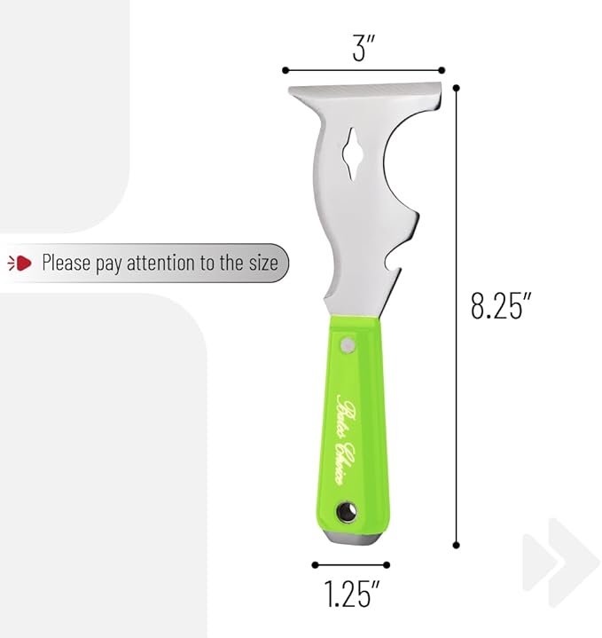 Bates- Paint Scraper, 10 in 1 Painters Tool, Green Handle Paint Scrapers for Wood, Painters Tool, Painters Knife, Paint Scraper for Painting, Putty Knife, Metal Scraper, Spackle Knife, Putty Scraper