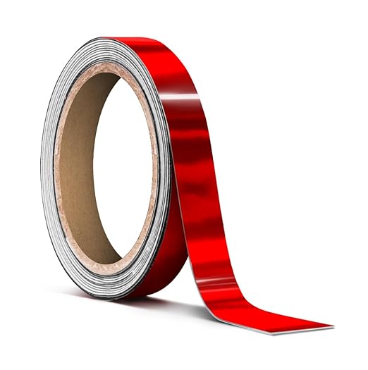 VViViD Holographic Red Chrome Pinstripe Vinyl Tape Roll (½” x 25ft)