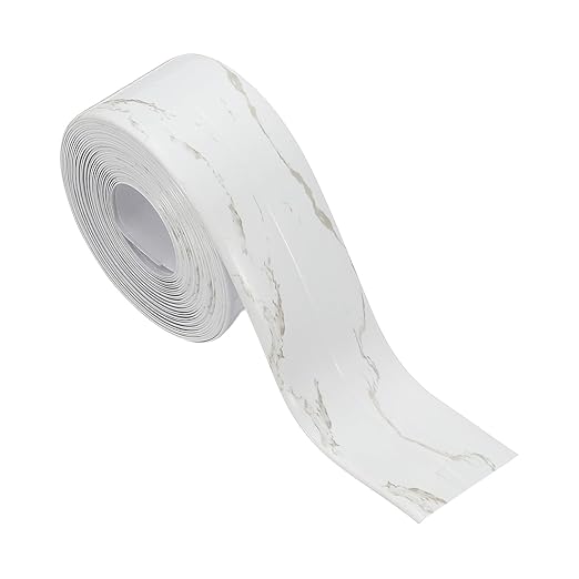 PATIKIL Caulk Tape Waterproof Self Adhesive, PVC Toilet Caulking Sealant Strip Bathtub Caulk Sealing Strip Tape for Bathroom Kitchen Countertop, Marble Pattern (1.5 Inch x 16.4 Ft)