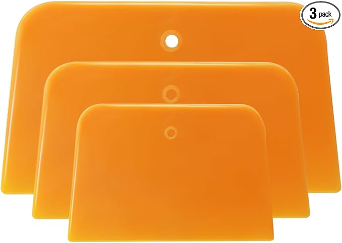 1 Set Body Filler Spreaders, Auto Plastic Putties Spreader Tool Includes Large, Medium and Small, Reusable Auto Film Application Tool for Body Fillers, Putties, Glazes, Caulks and Paint (3PCS)