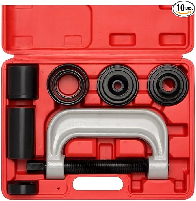 Ball Joint Removal Tool Kit,10PC Ball Joint Press Kit for Most 2WD 4WD Cars and Light Trucks(Red)