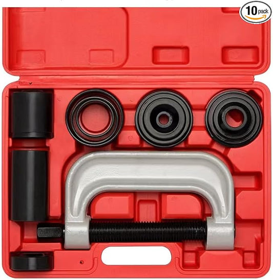 Ball Joint Removal Tool Kit,10PC Ball Joint Press Kit for Most 2WD 4WD Cars and Light Trucks(Red)