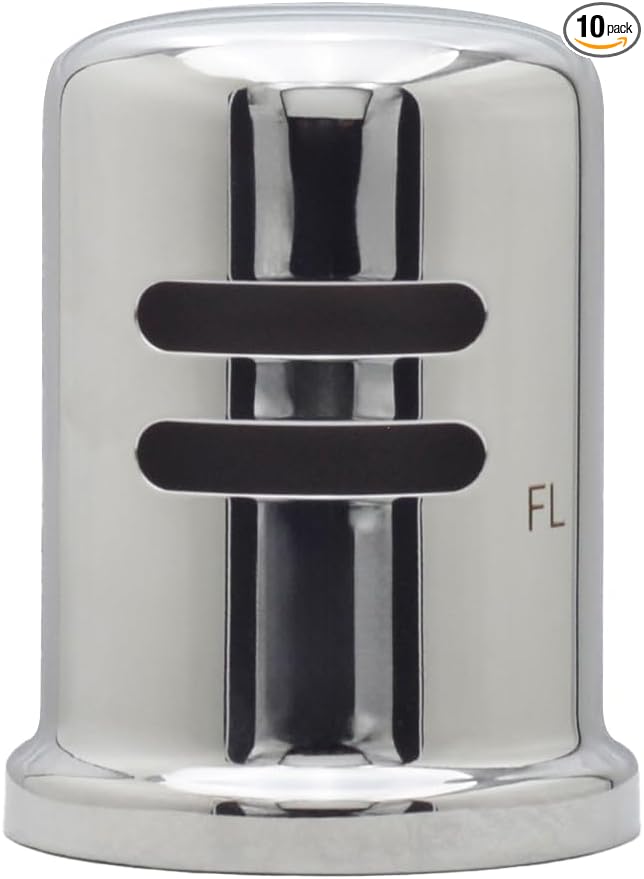 Westbrass D201-1-10-26 1-3/4" x 2-3/4" Solid Brass Air Gap Cap Only, Skirted, Polished Chrome (10-Pack)