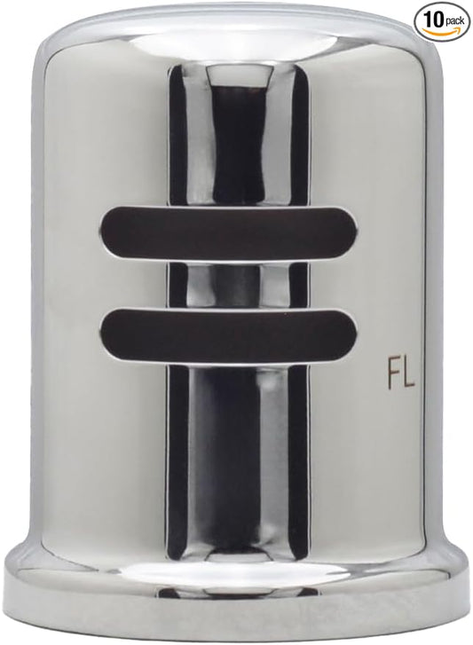 Westbrass D201-1-10-26 1-3/4" x 2-3/4" Solid Brass Air Gap Cap Only, Skirted, Polished Chrome (10-Pack)