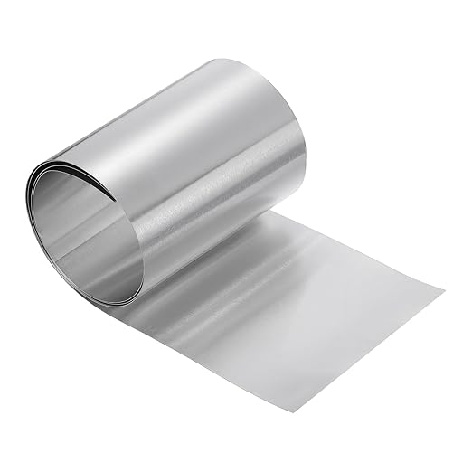 uxcell Aluminum Flashing Roll, 5in x 3.3ft Metal Roof Panels 0.3mm Waterproof Aluminum Sheet Roll for House Repair, Roof Flashing, Sealing Windows Doors, DIY Projects