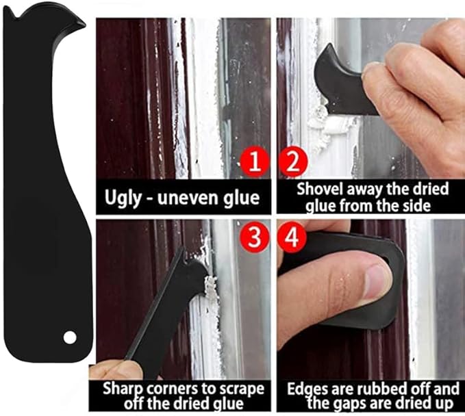 Painters Tool Grout-Caulk Removal-Tool Paint Scraper Tool with Caulking Silicone Pads - Caulking Repair and Finishing Tool Kit