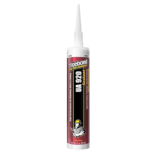 Titebond UA 920 Sealant, White – Urethane Acrylic Elastomeric Caulk, Crackproof & Flexible, UV Resistant, Paintable in 1 Hour, Interior & Exterior Use – 10.1 Oz, 87001