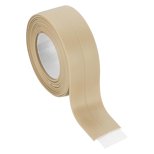 PATIKIL 1" x 6.6 ft Caulk Tape, Caulk Strips PVC Self Adhesive Caulking Tape Waterproof Edge Protectors for Bathroom Accessories Kitchen Countertop, Beige