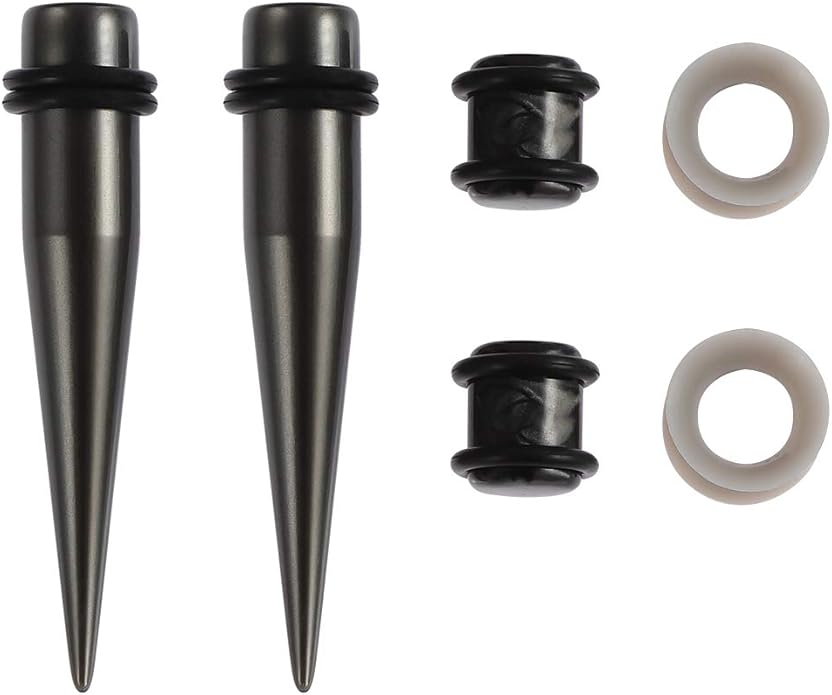 JieyueJewelry 50/54 Pieces Ear Stretching Kit 14G-00G Acrylic Tapers and Plugs + Silicone Tunnels - Ear Gauges Expander Set Body Piercing Jewelry