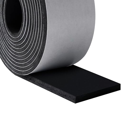 High Density Foam Tape - 2'' X 1/8'' X 10Ft (2 Rolls) Weatherproof Adhesive Prevent Condensation Heat Resistant Weather Stripping Easy to Cut & Install & Remove for Car Doors Pipes Windows
