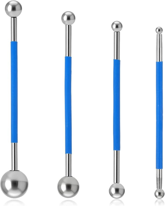 4 Pcs Caulking Ball Tool Kit Tile Floor Ball Ending Tiling Tool Joint Grout Repair Concrete Countertop Caulking Spreader Polymer Clay Tools for Tile Coating Sealant Finishing