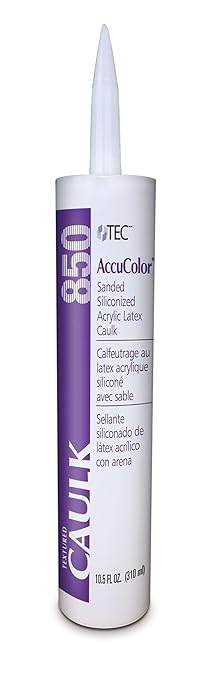 TEC AccuColor - Siliconized Sanded Acrylic Caulk - Fast-Drying and Paintable Sealant Designed to Match Other TEC Grout Colors - 10.5 OZ - 929 Charcoal Gray Color